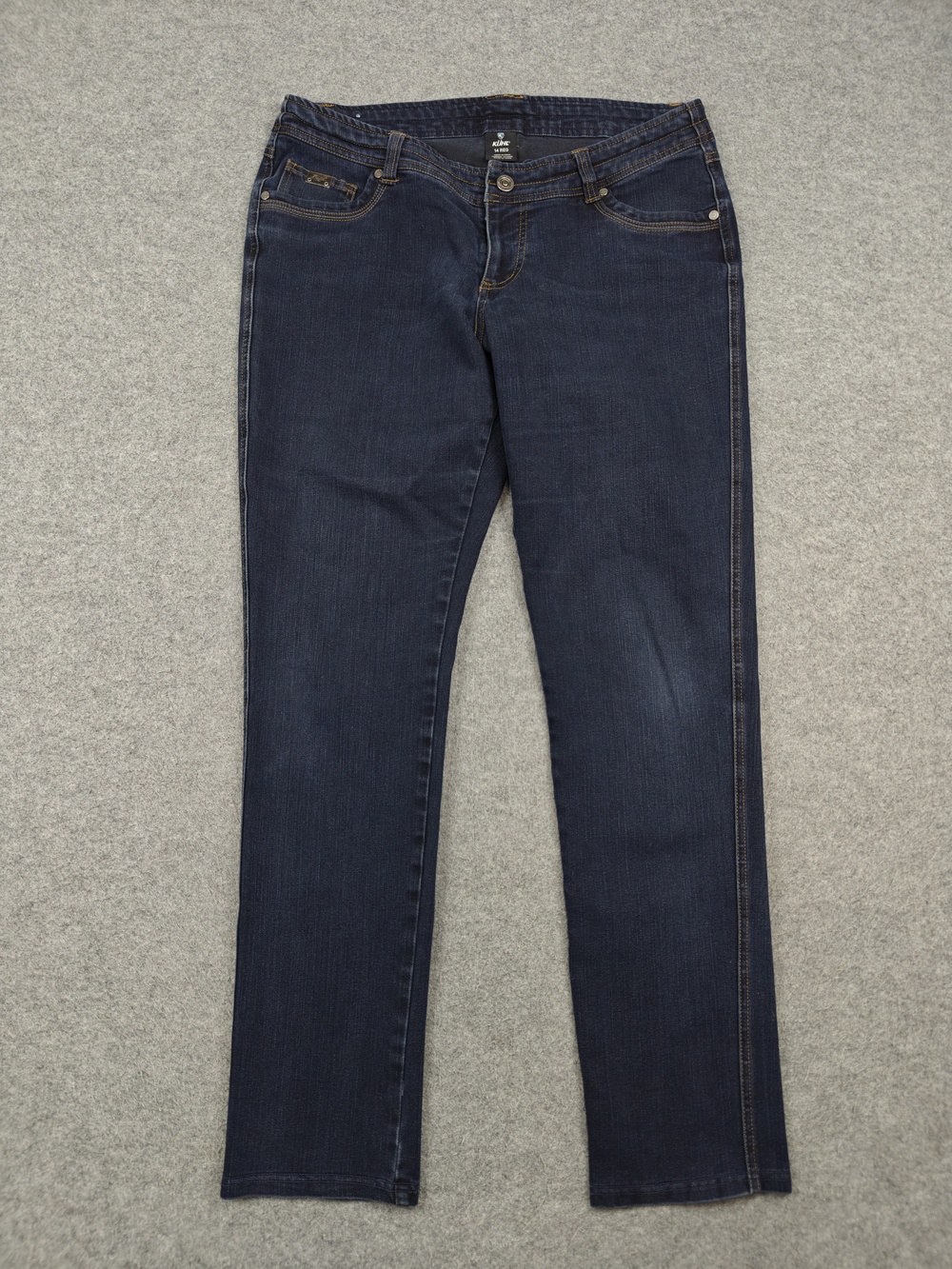 Kuhl Jeans Womens 14 Blue Dark Wash Straight Stretch Elastic Waist Denim